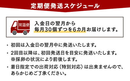 【6ヶ月定期便】相模原市田名のおがわのたまご　ピンク卵 Mサイズ 30個(27個＋割れ補償3個)×6か月※着日指定不可