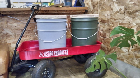 いす缶（スツール風ペール缶）・マットグリーン ※着日指定不可