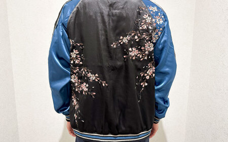 日本地図と舞妓柄刺繍リバーシブルスカジャン　サイズはS・M・L・XL・XXL 服 おしゃれ かっこいい ヴィンテージ 刺繍 横須賀【有限会社 エムシーハウス】 [AKAP005]