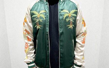 ハワイ柄刺繍リバーシブルスカジャン　サイズはS・M・L・XL・XXL 服 おしゃれ かっこいい ヴィンテージ 刺繍 リバーシブル 横須賀 【有限会社 エムシーハウス】 [AKAP006]