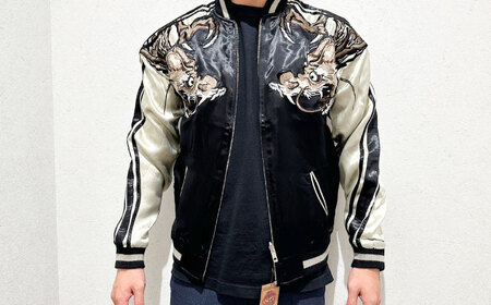 スカジャン 龍虎波柄 刺繍 サイズはS・M・L・XL・XXL 服 おしゃれ