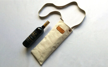 ハンドメイド 帆布 バゲット(ワイン)バッグ プレゼント 贈り物 誕生日 横須賀 【M.シダータのアトリエ】 [AKAV006]