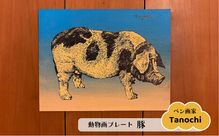 動物画（豚） プレート F０サイズ【横須賀商工会議所 おもてなしギフト事務局（たのち）】 [AKFM007]