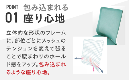 【ミディアムブルー】オフィスチェア オカムラ フルーエント　ブラックボディ オフィスチェア [AKAA024-7]