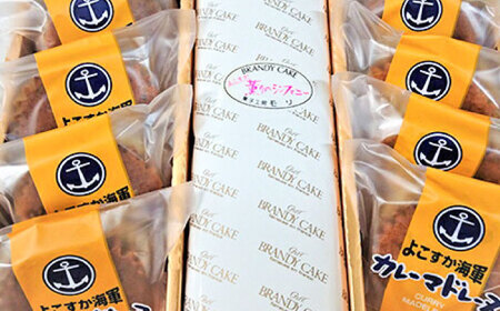 よこすか海軍カレーマドレーヌ 10個入り ・ よこすか薫りのシンフォニー 1本入り（ブランデーケーキ1本） 【菓子工房モリ】 [AKBJ005]