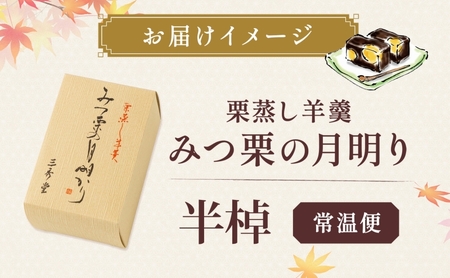 【笠間の新栗】湘南ひらつか三秀堂　栗蒸し羊羹「みつ栗の月明かり」（半棹） 和菓子 羊羹 ようかん みつ栗 栗 岩間の栗 お菓子 お茶菓子 スイーツ お土産 手土産 ギフト お取り寄せ 平塚市 神奈川県