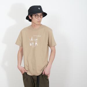 《0》【KEYMEMORY 鎌倉】トラベルイラストTシャツ BEIGE