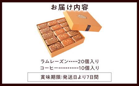 鎌倉ウィッチ「鎌倉ウィッチアソート 30個入（ラムレーズン 20個・コーヒー 10個）」
