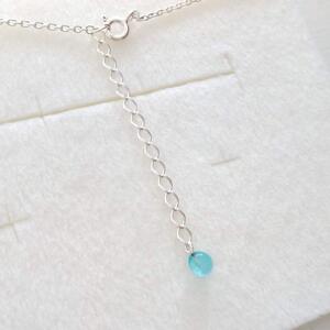 【レディース】スクエアペンダント Aqua Blue & Crystal Turquoise