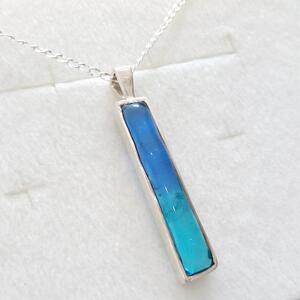 【レディース／メンズ】スクエアペンダント Aqua Blue & Crystal Turquoise