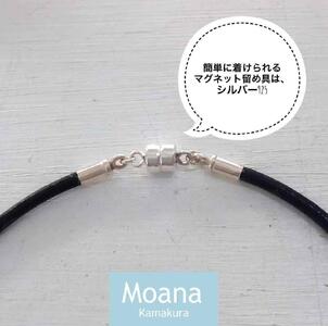 【レディース】シルバー＆牛革ブレスレット  Black