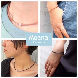 【レディース】シルバー＆牛革ブレスレット  Black