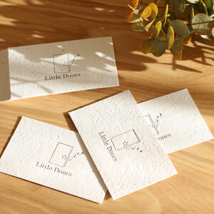 花咲く和紙・名刺 活版印刷1Cスミ