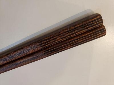 鎌倉彫 箸 先黒漆塗