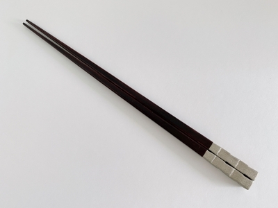 鎌倉彫 箸「市松」錫 21.5cm