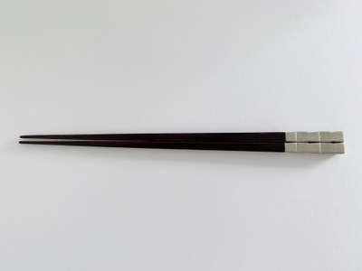 鎌倉彫 箸「市松」錫 21.5cm