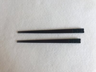 鎌倉彫 箸「市松」黒 23cm