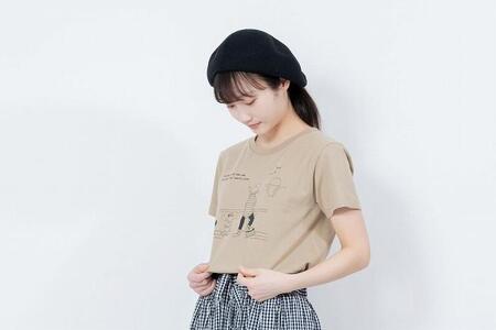 《0》【KEYMEMORY鎌倉】Sea heartイラストTシャツ BEIGE