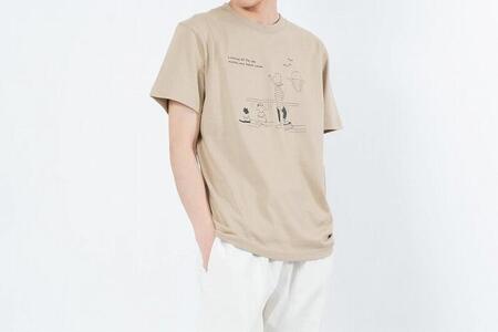 《0》【KEYMEMORY鎌倉】Sea heartイラストTシャツ BEIGE