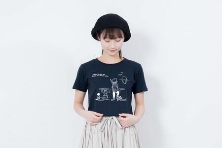 《0》【KEYMEMORY鎌倉】Sea heartイラストTシャツ NAVY