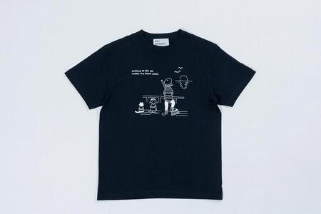 《1》【KEYMEMORY鎌倉】Sea heartイラストTシャツ NAVY
