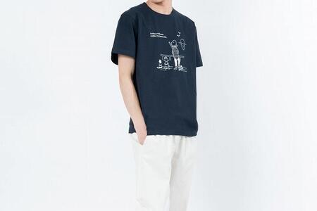 《2》【KEYMEMORY鎌倉】Sea heartイラストTシャツ NAVY
