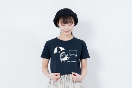 《1》【KEYMEMORY鎌倉】GrenouilleイラストTシャツ NAVY