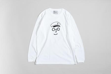 《0》【KEYMEMORY 鎌倉】セーラー帽イラストロングTシャツ WHITE