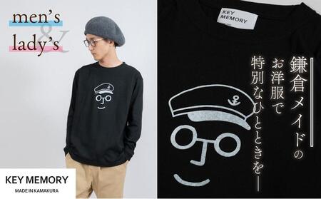 《1》【KEYMEMORY　鎌倉】セーラー帽イラストロングTシャツ　BLACK