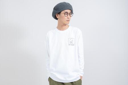 《1》【KEYMEMORY 鎌倉】ウィンドーイラストロングTシャツ WHITE
