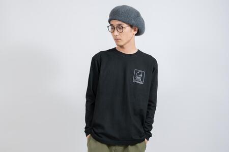 《0》【KEYMEMORY 鎌倉】ウィンドーイラストロングTシャツ BLACK