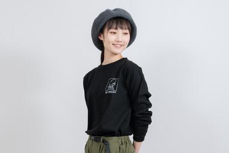 《1》【KEYMEMORY 鎌倉】ウィンドーイラストロングTシャツ BLACK