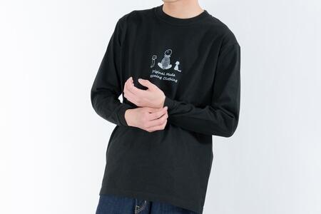 《3》メンズXL TimeロングTシャツ BLACK