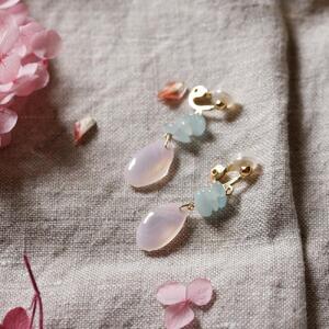 さくらひとえ アクアマリン イヤリング