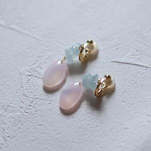 さくらひとえ アクアマリン イヤリング