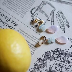 さくらひとえ アクアマリン イヤリング