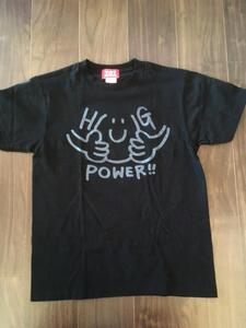 鎌倉ブランドの老舗「KAMAKULAX」の定番オリジナルHUG POWER ! Tシャツ【ブラック】Sサイズ
