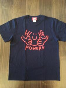 鎌倉ブランドの老舗「KAMAKULAX」の定番オリジナルHUG POWER ! Tシャツ【ネイビー】Mサイズ