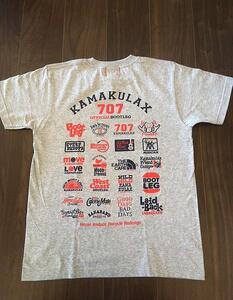 鎌倉ブランドの老舗「KAMAKULAX」の定番オリジナルALL LOGO Tシャツ【杢グレー】Lサイズ