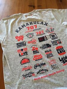 鎌倉ブランドの老舗「KAMAKULAX」の定番オリジナルALL LOGO Ｔシャツ【杢グレー】XLサイズ