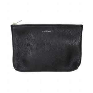 MASSTARD -MINIMAL LEATHER POUCH MEDIUM- BLACK