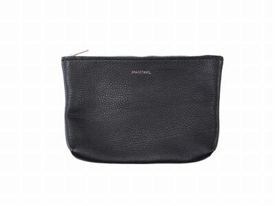 MASSTARD -MINIMAL LEATHER POUCH MEDIUM- BLACK