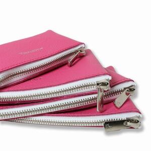 MASSTARD -MINIMAL LEATHER POUCH LARGE-PINK