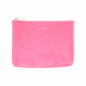 MASSTARD -MINIMAL LEATHER POUCH LARGE-PINK