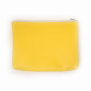 MASSTARD -MINIMAL LEATHER POUCH LARGE-YELLOW