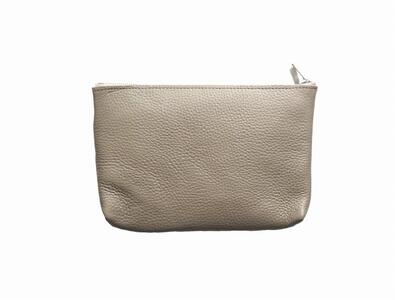 MASSTARD -MINIMAL LEATHER POUCH MEDIUM- GREIGE