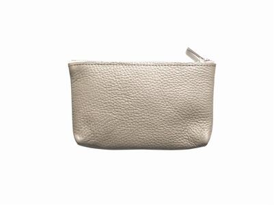 MASSTARD -MINIMAL LEATHER POUCH SMALL- GREIGE