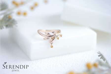 K10 Mimosa シトリン Pinky Ring【1号～9号】 指輪
