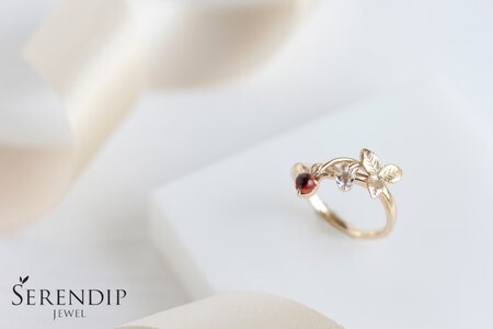 K10 Strawberry ガーネット トパーズ Pinky Ring レディース ジュエリー アクセサリー【1号～9号】リング りんぐ 指輪 ピンキー 9,800円