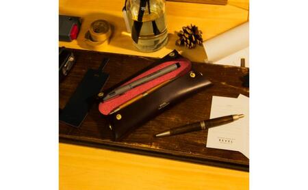 【トレーペンケース】湘南工房 折革スリム (バーガンディ)